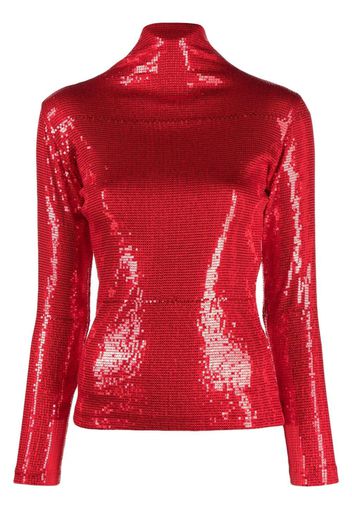 Atu Body Couture sequinned high-neck top - Rosso