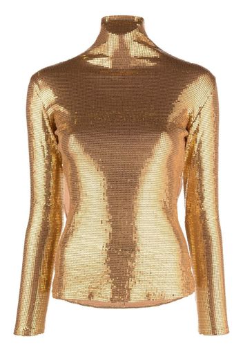 Atu Body Couture sequinned high-neck top - Oro