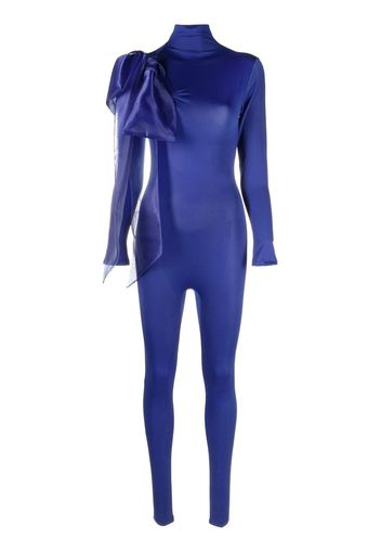 Atu Body Couture bow-detail long-sleeved jumpsuit - Blu