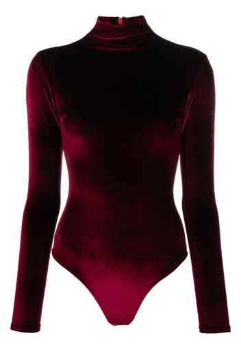 Atu Body Couture high-neck velvet bodysuit - Rosso