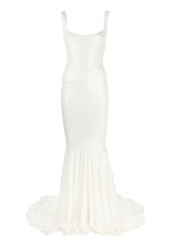 Atu Body Couture sequinned sleeveless mermaid gown - Bianco