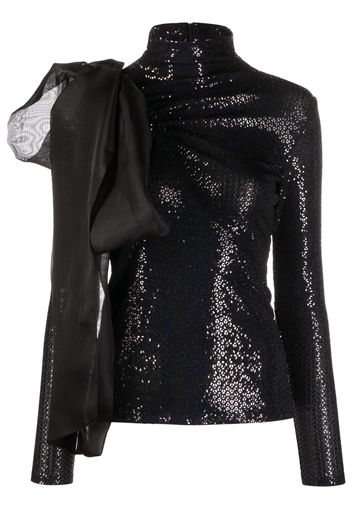 Atu Body Couture bow-detail sequinned top - Nero
