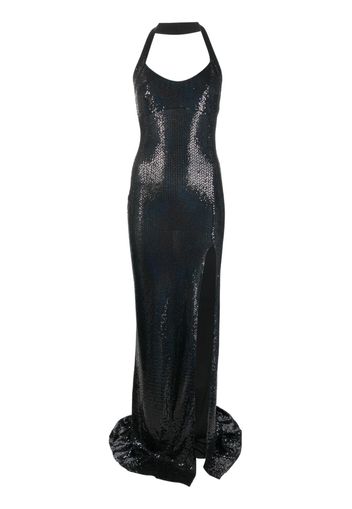 Atu Body Couture sequinned halterneck gown - Nero