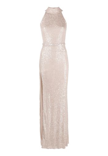 Atu Body Couture sequin-design side-slit gown - Toni neutri