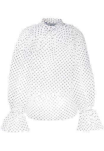 Atu Body Couture Blusa a pois semi trasparente - Bianco