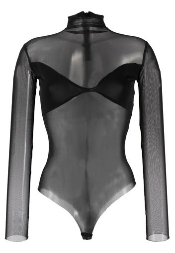 Atu Body Couture high-neck semi-sheer bodysuit - Nero