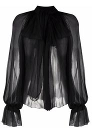 Atu Body Couture bow-detail silk blouse - Nero