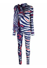 Atu Body Couture animal-print bow-detail jumpsuit - Blu