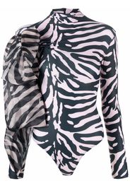 Atu Body Couture animal-print bow detail bodysuit - Toni neutri