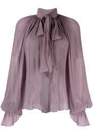 Atu Body Couture pussy-bow silk blouse - Viola