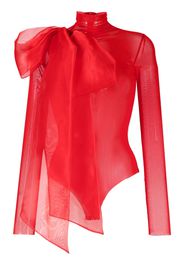 Atu Body Couture semi-sheer bow-detail bodysuit - Rosso