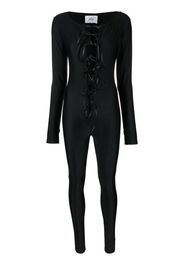 Atu Body Couture lace-up satin catsuit - Nero