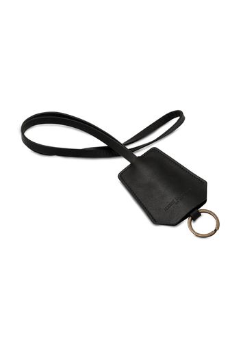 August Sandgren long leather keyring - BLACK