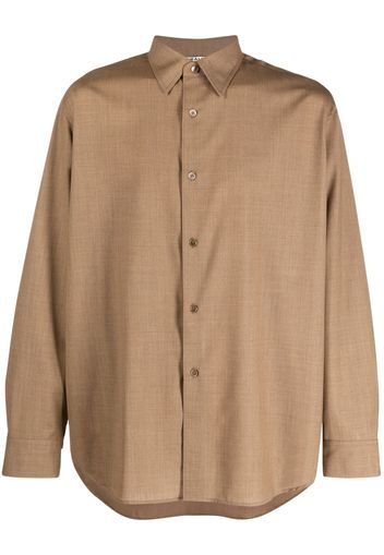 Auralee long-sleeve wool shirt - Marrone