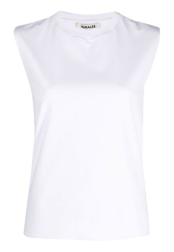 Auralee crew neck sleeveless t-shirt - Bianco