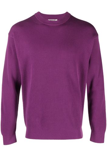 Auralee ribbed-knit crew-neck jumper - Viola