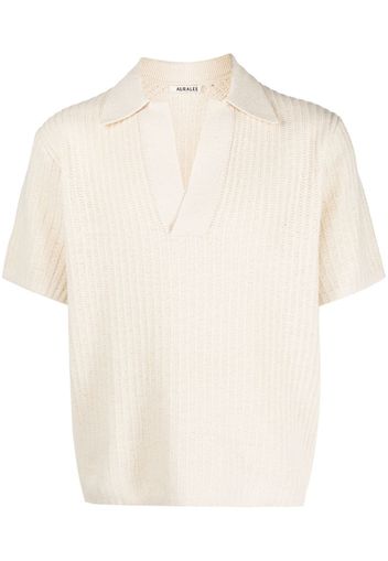 Auralee short-sleeve cotton-wool jumper - Toni neutri