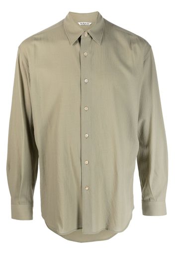 Auralee long-sleeved wool shirt - Verde