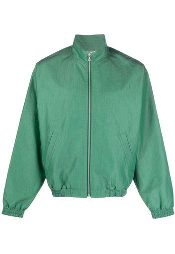 Auralee chambray zip-up blouson jacket - Verde