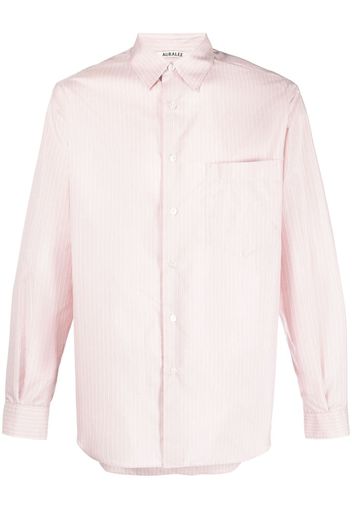 Auralee chest-pocket striped shirt - Rosa