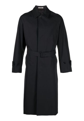 Auralee belted button-up cotton coat - Nero