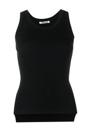 Auralee sleeveless cotton knitted top - Nero