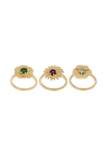 Aurelie Bidermann Set di anelli 'Bouquet' - Effetto metallizzato