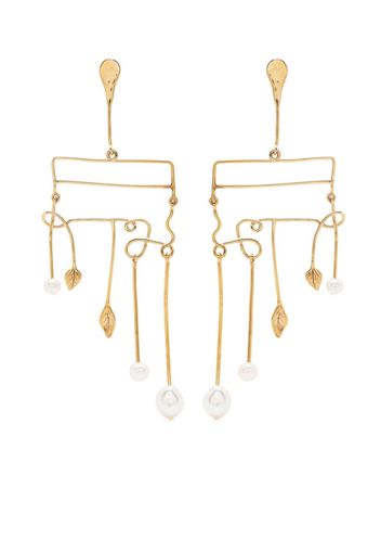 Aurelie Bidermann Sirocco freshwater pearl-embellished earrings - Oro