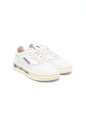 Autry Kids leather low-top sneakers - Bianco