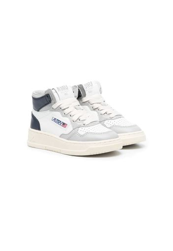 Autry Kids colour-block leather high-top sneakers - Grigio