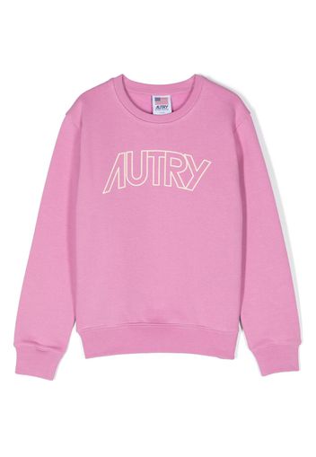 Autry Kids logo-print cotton sweatshirt - Rosa