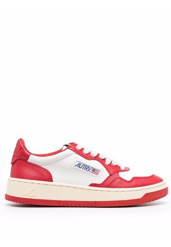 Autry contrast-panel leather sneakers - Rosso