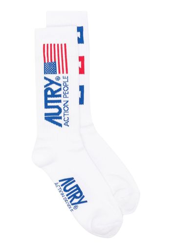 Autry intarsia-knit ankle socks - Bianco