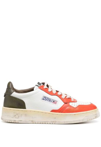 Autry colour-block lace-up leather sneakers - Bianco