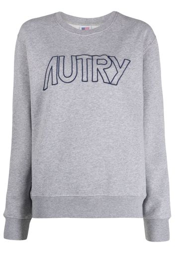 Autry embroidered-logo cotton sweatshirt - Grigio