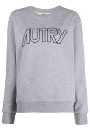 Autry embroidered-logo cotton sweatshirt - Grigio