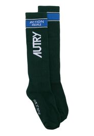 Autry logo-intarsia knitted socks - Verde