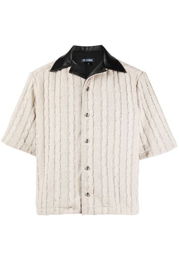 AV Vattev cable-knit short-sleeved wool shirt - Toni neutri