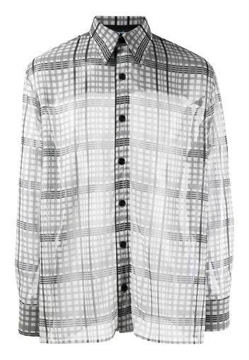 AV Vattev semi-sheer check-print shirt - Grigio