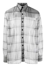 AV Vattev semi-sheer check-print shirt - Grigio