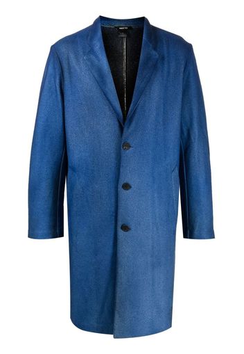 Avant Toi painted-effect merino-wool overcoat - Blu