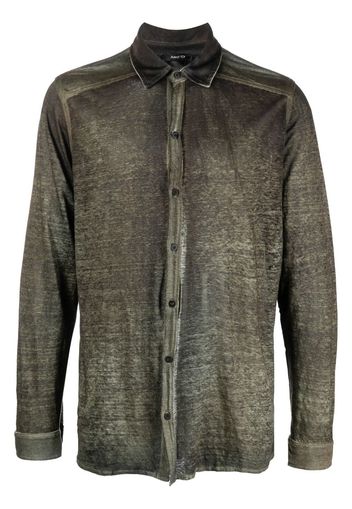 Avant Toi acid-wash button-up shirt - Verde