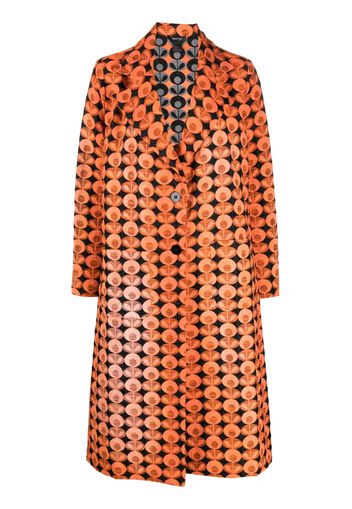 Avant Toi graphic-print single-breasted coat - Arancione