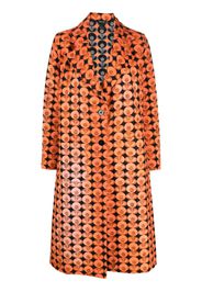 Avant Toi graphic-print single-breasted coat - Arancione