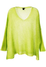 Avant Toi semi-sheer cashmere-silk blend top - Verde