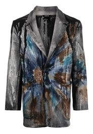 Avant Toi abstract-print single-breasted blazer - Grigio