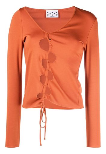 AVAVAV cut out-detail tie-fastening top - Arancione