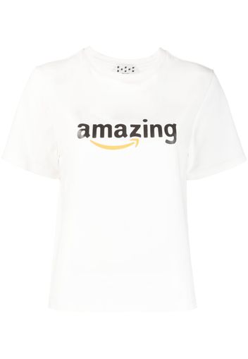 AVAVAV slogan-print cotton T-shirt - Bianco