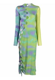 AVAVAV abstract-print cut-out dress - Verde