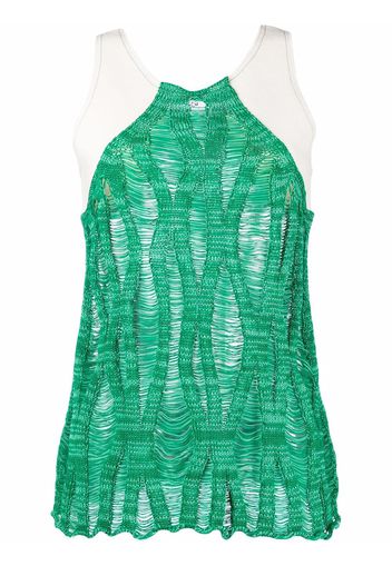 Aviù woven-panel cotton tank top - Verde